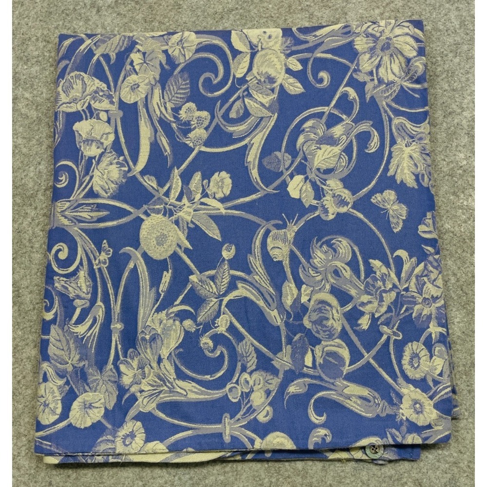 Vintage Yves Delorme Paris Fabric Remnant Purple Floral Butterfly France 92x39